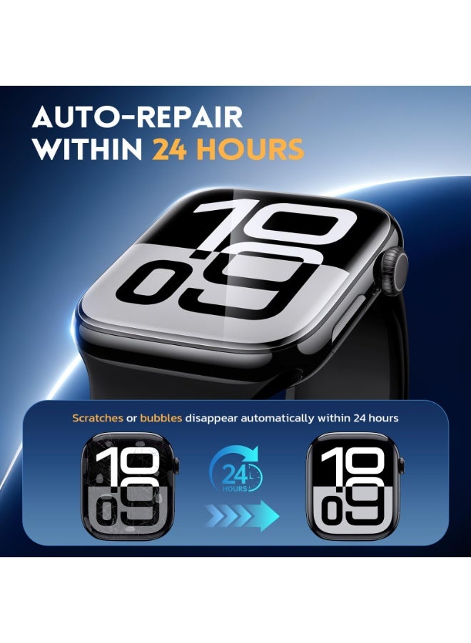 SIGood 5 Pack Screen Protector for Apple Watch Series 11/ Series10 46mm, Anti-Scratch, Self-Healing, Soft EPU Screen Protector for Apple Watch 46mm, Bubble-Free, HD Transparent, Touch Sensitive with Easy Installation Kit - Image 4